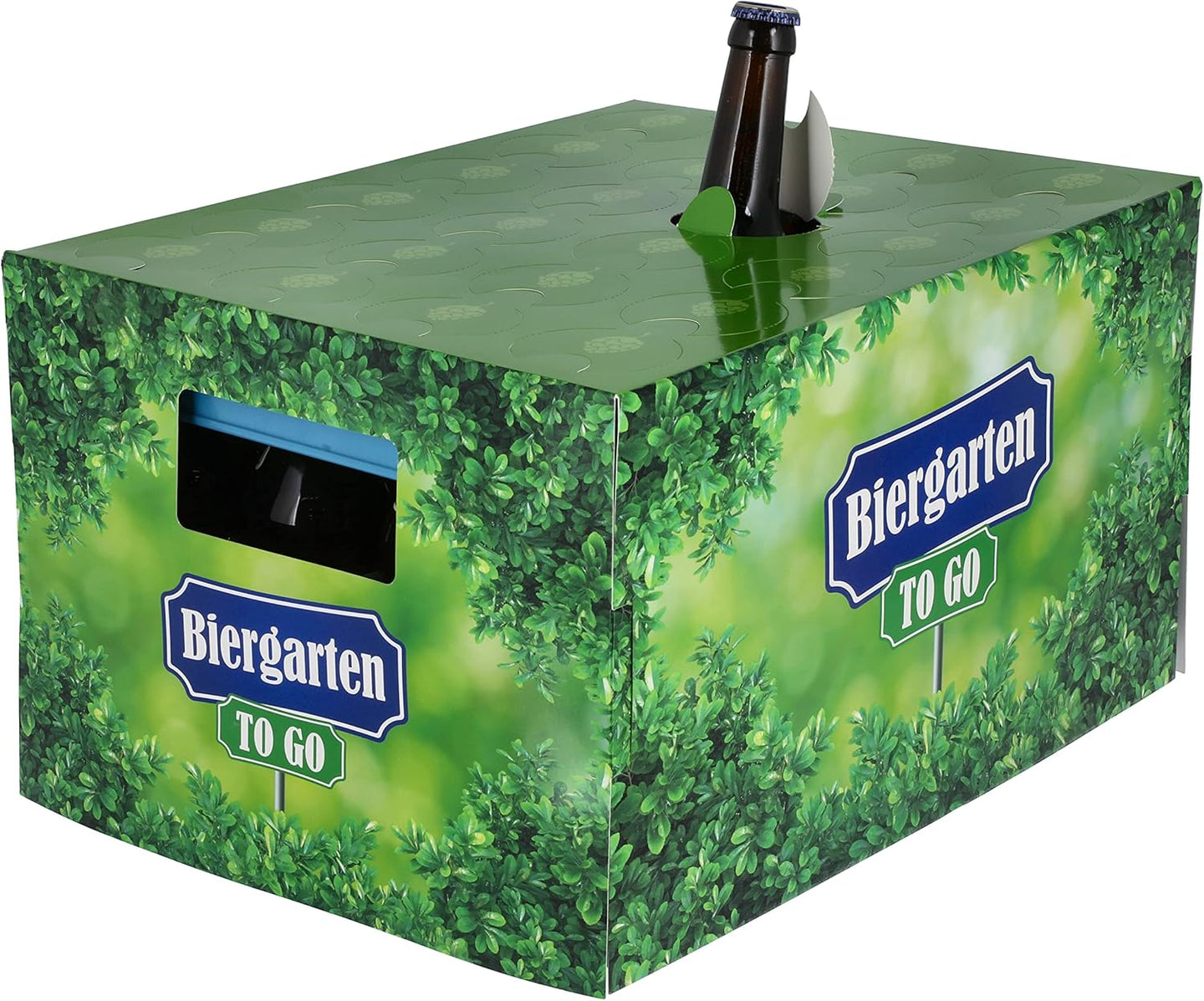 KAMACA Geschenkverpackung für Bierkasten Hülle Aufsatz für Bierkästen lustiges Geschenk Geburtstag (Bier - Geschenkverpackung Biergarten)