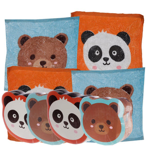 4 er Set Magisches Handtuch BÄREN / BEARS  für Kinder Zauberhandtuch Mitgebsel Geschenkidee Kindergeburtstag Geschenk Reisen