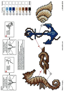 Stickpackung AM MEER Tischdecke 80x80 Kreuzstich vorgezeichnet Baumwolle komplettes Stickset mit Stickvorlage