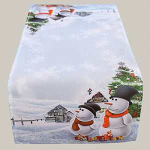 Tischläufer 40x90 cm FROSTY SNOWMAN mit lustigen Schneemännern EYECATCHER in Winter Weihnachten