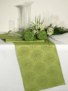 Tischläufer BLÜTEN Meer in lindgrün grün 40x140 cm Markenqualität mit Lotus Effekt FLECKSCHUTZ