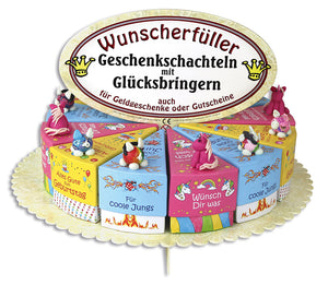 Geschenkschachtel Tortenstück KINDERGEBURTSTAG für Geldgeschenke kleine Geschenke Präsente Geschenkverpackung