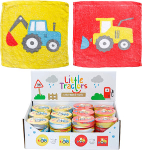 4er Set Magisches Handtuch TRAKTOREN für Kinder Zauberhandtuch Mitgebsel Geschenkidee Kindergeburtstag Geschenk Reisen