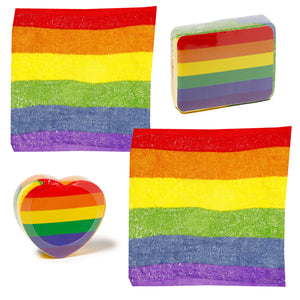 4er Set Magisches Handtuch REGENBOGEN -  Baumwolle Zaubertuch für Kinder Zauberhandtuch Mitgebsel Geschenkidee Kindergeburtstag Geschenk