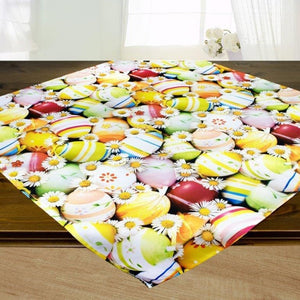 Tischdecke Mitteldecke OSTEREIER Frühling Ostern 85x85 cm Ostereier Bunt Waschbar Küche Esstisch Tisch Dekoration