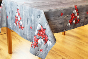 Tischdecke 130x160 cm RED STARS hochwertiges Druck-Motiv mit weihnachtlichen Motiven mit LOTUS EFFEKT FLECKSCHUTZ ein Schmuckstück zu Winter Advent Weihnachten