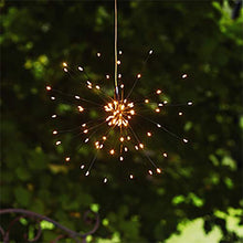 Laden Sie das Bild in den Galerie-Viewer, LED SOLAR Gartenleuchte Hänger FIREWORK mit wundervollen Lichteffekten Größe ca. 45 cm x 28 cm mit integriertem SOLARPANEL
