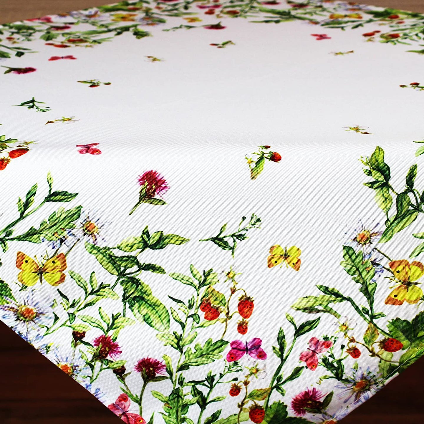 Tischdecke 85x85 WIESENBLUMEN hochwertiges Druck-Motiv mit Blumen Frühling