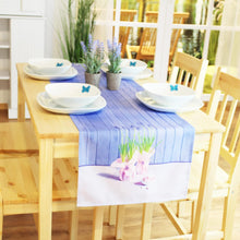 Laden Sie das Bild in den Galerie-Viewer, Tischläufer HYAZINTHEN 40x160 cm mit Fleckschutz Frühling Sommer Blumen Bunt Waschbar Lotus Effekt Küche Esstisch Tisch Dekoration
