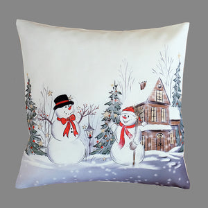 Kissenbezug 40x40 cm Schneemänner hochwertiges Druck-Motiv Winter Weihnachten