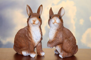 2er Set XL Hase Osterhase aus Polyresin Frühling Deko Ostern Osterdeko Osterfigur Frühling Frühlingsdeko Wohnzimmer Garten Balkon Dekohase innen außen