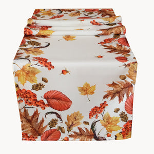 Tischläufer 40x140 cm HERBST IMPRESSIONEN hochwertiges Druck-Motiv mit Herbstlaub ein Schmuckstück in Herbst Winter