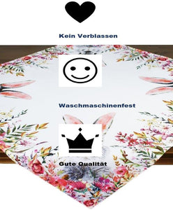 Tischdecke Mitteldecke SÜSSER HASE Frühling Ostern 85x85 cm Hasen Dekor Bunt Waschbar Küche Esstisch Tisch Dekoration