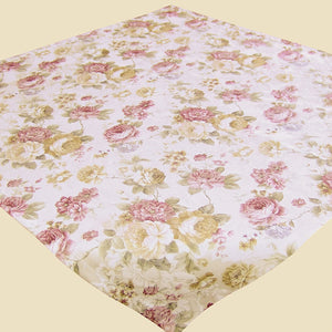 Tischdecke ROMANTIC ROSES 110x110 cm creme rose mit Baumwolle Markenqualität
