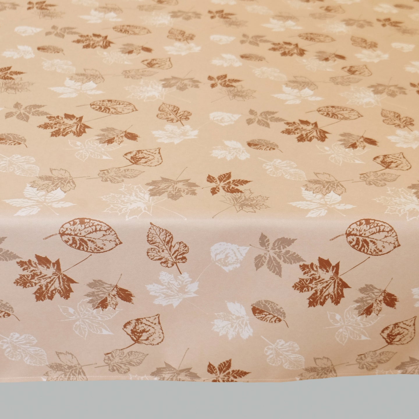 Tischdecke 110x160 cm ZARTE HERBSTBLÄTTER beige Druck-Motiv mit Herbstlaub ein Schmuckstück in Herbst Winter