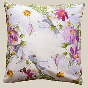 Kissenbezug Kissenhülle FRÜHLINGSZAUBER 40x40 cm Druck-Motiv mit Blumen Frühling Sommer