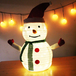 KAMACA OUTDOOR LED SCHNEEMANN 70 cm hoch mit 40 warm weißen LED batteriebetrieben mit Timer ein BLICKFANG zu Winter Weihnachten