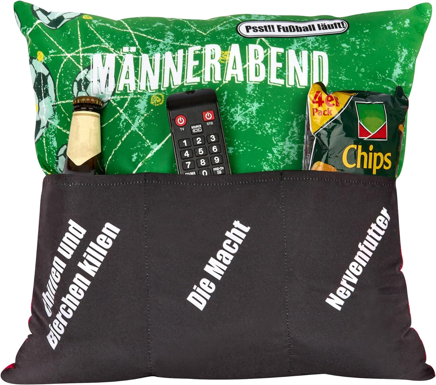 Dekokissen Wendekissen Mädelsabend + Männerabend Kissen mit 3 Taschen zum selber Befüllen Größe 43x43 cm tolles Geschenk Geburtstag