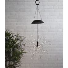 Laden Sie das Bild in den Galerie-Viewer, LED SOLAR Gartenleuchte Hänger FIREWORK mit wundervollen Lichteffekten Größe ca. 45 cm x 28 cm mit integriertem SOLARPANEL
