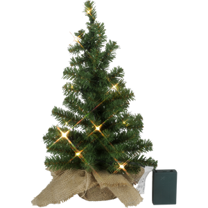 LED Weihnachtsbaum Tannenbaum im Beutel mit Timer mit 10 warm weissen LED Höhe 45 cm zum individuellen Dekorieren