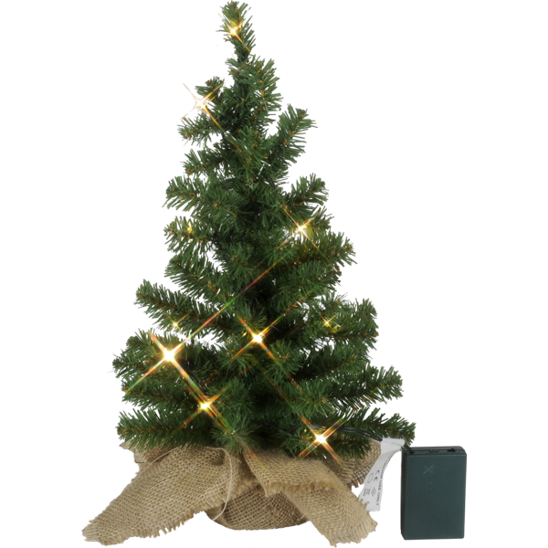 LED Weihnachtsbaum Tannenbaum im Beutel mit Timer mit 10 warm weissen LED Höhe 45 cm zum individuellen Dekorieren