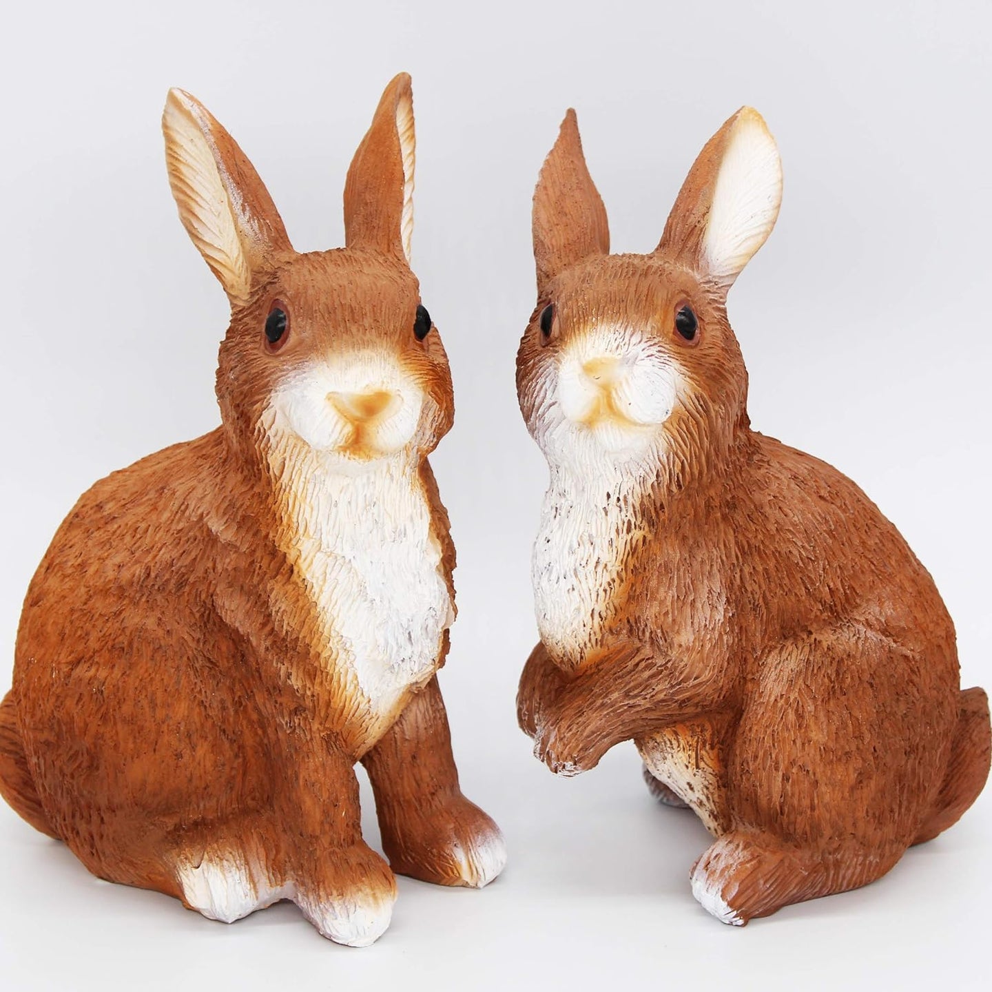 2er Set XL Hase Osterhase aus Polyresin Frühling Deko Ostern Osterdeko Osterfigur Frühling Frühlingsdeko Wohnzimmer Garten Balkon Dekohase innen außen