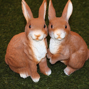 2er Set XL Hase Osterhase aus Polyresin Frühling Deko Ostern Osterdeko Osterfigur Frühling Frühlingsdeko Wohnzimmer Garten Balkon Dekohase innen außen