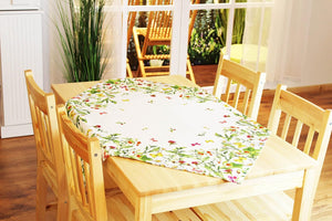 Tischdecke 85x85 WIESENBLUMEN hochwertiges Druck-Motiv mit Blumen Frühling