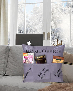 Dekokissen HOMEOFFICE Kissen mit 3 Taschen zum selber Befüllen Größe 43x43 cm tolles Geschenk für einen lieben Menschen